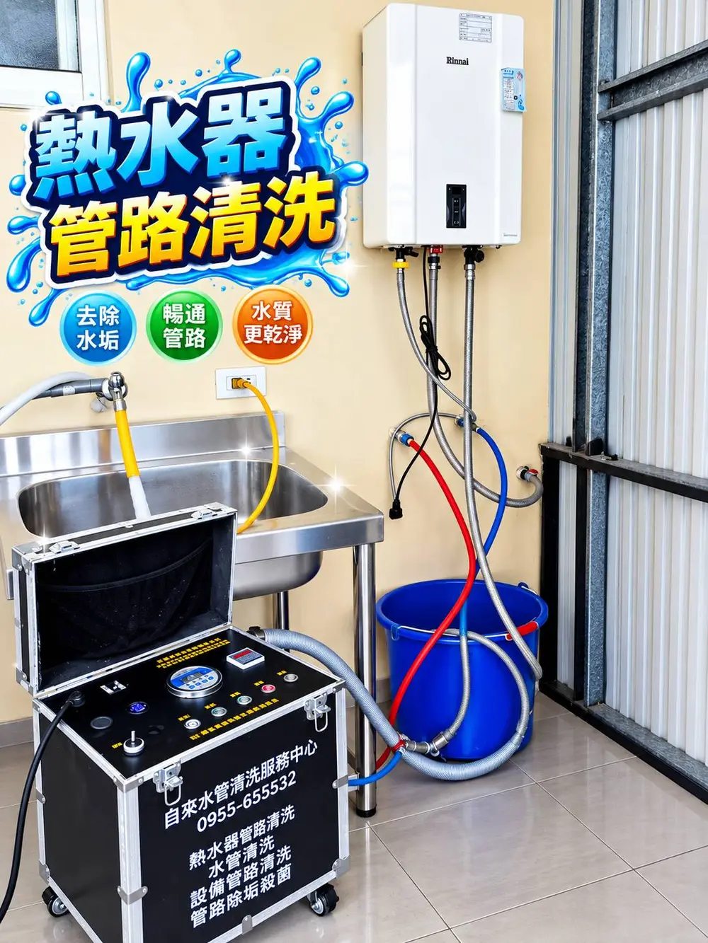 熱水器管路清洗施工設備與現場
